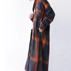 Women's Two Piece Pants 2024 Spring Autumn Women's Plaid Long Sleeve Large Suits Japany Style Casual Loose Jacket Tops Wide Leg