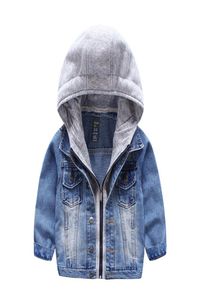 Casaco cardigã para meninos com zíper jeans para bebês jaquetas casacos infantis trench coat3845057