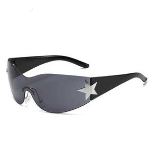 2023 Star One Piece Luxury Punk Rimless Solglasögon Kvinnor Brand Designer Y2K Sun Glasses Men Goggle Shades UV400 Fashion Eyewear SG559 1x8VZ