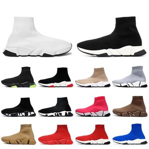 Top Quality Mulheres Mens Designer Casual Sock Shoes OG Branco Preto Vermelho Bege Borracha Bottoms Speed Instrutor Speeds 2.0 Treinadores Vestido Retro Meias Sapatilhas Tamanho 36-45