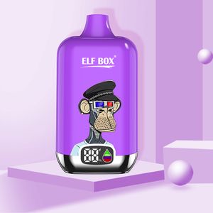 ELF BOX display digital 12000 baforadas e cigarro descartável vape puff 12k 25ml cartucho pré-preenchido 500mah bateria recarregável 12 sabores 2% 5% pod vapor pen