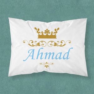 Namn Personaliserad baby Crib Cushion Cover Cute Bed Pillow Case For Born Girl Boy Custom Diy Birthday Present Linen Bedding 240106