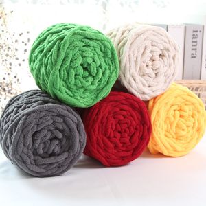 100g/ball Chenille Chunky Yarn Soft Ice Strip Line Cotton Yarn DIY Craft Yarn for Hand Knitting Scarf Thick Wool Yarn