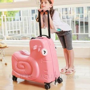 여행 가방 아이 트롤리 수하물 가방 여행 여행 가방 어린이 스피너 바퀴 귀여운 아기 캐리에 타는 트렁크