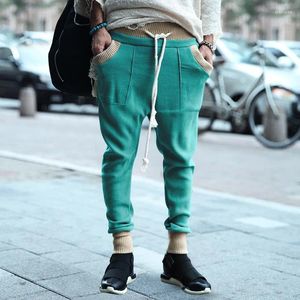 Męskie spodnie Sprężyna swobodne spodnie dresowe dzianiny patchwork mody mody mody uliczne streetwear męski dzianinowy blok kolorowy