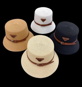 Designer Cap Belt Buckle Straw Bucket Hat Fashion Men Kvinnor Mittade hattar Högkvalitativ solkapslar Ulftk1871420