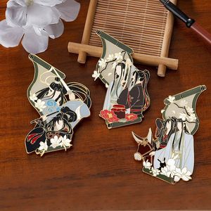 Broche oficial mo dao zu shi, o grande mestre indomável do demoníaco wei wuxian lan wangji, broche de metal, coleção de presentes, joias 240106