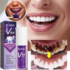 Tandblekning Mousse Deep Cleaning Cigarettfläckar Reparera ljusa neutraliserar gula toner Dental Plack Fresh Breath 240106