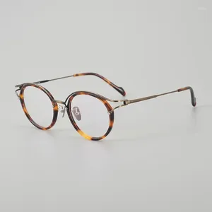 サングラスフレーム到着アセテートチタン眼鏡フレームY0036手作りの女性男性クラシックスタイル高完了オリジナル