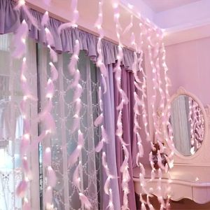 1pc 10LEDS Feather String Lights Batteridriven Turkiet Feather Fairy Light Starry Christmas Lights Decor för fest sovrum födelsedag, 59.06 tum