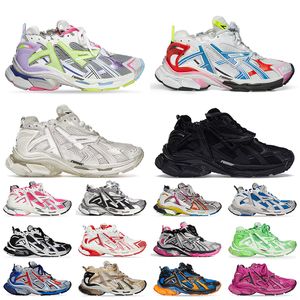 Track Runners 7 7.0 Designer Sapatos Casuais Cinza Preto Multicolor Creme Branco Preto Rosa Graffiti Borgonha Faixas Runner Trainers Plataforma Oversized Dress Sneakers