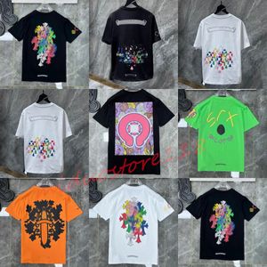 Classics Mens t Shirts Heart High Quality Brand Crew Neck Chromes Short Sleeves Tops Tees Ch T-shirts Sweater Casual Horseshoe Sanskrit Cross Print Xn4q