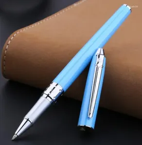 Blue Black White Silver Clip Rollerball Pen Good Writing Pimio 605 Metal Ballpoint Pens With A Gift Box Office School Supplies