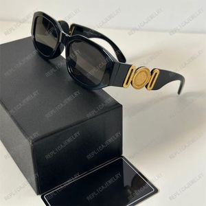 Designer Women Nuove con Box VE 4361 Fashion Men Polarized Eyewear Black Medusa Biggie Occhiali da sole a cornici ovali