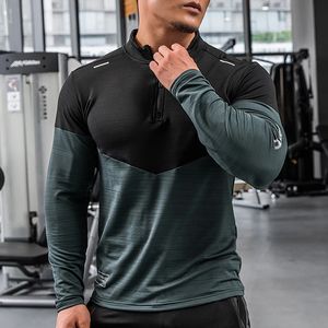 Męska koszula kompresyjna Mężczyzna Rashgard Fitness Długie rękawy Ubrania biegowe Homme T -Football Jersey Sportswear Dry Fit 240106