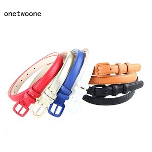 High Quality Genuine Leather Female Slim Belt Fashion Women Skinny Waist Strap Blue Red Brown Black Thin 240106