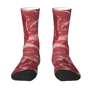 Chaussettes pour hommes toutes saisons, bas d'équipage, viande Harajuku Crazy Hip Hop, accessoires longs pour hommes et femmes, cadeaux de noël