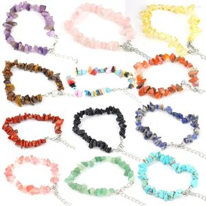 Urok Bracelets 50pc Bulk Natural Gem Stone Bransoletka Nieregularna kryształowe koraliki chipowe Nuggets Banles kwarcowy opaska dla kobiet