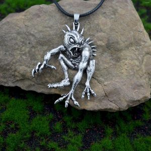 Chains Gothic Alien Monster Vintage Chupacabra Necklace Halloween Creature Jewelry