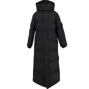 Parka Coat Ekstra Maxi Uzun Kış Ceket Kadınları Kapşonlu Büyük Boy Boy Lady Windbreaker Palto Dış Giyim Kapitone 240106