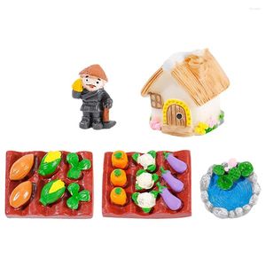 Bahçe Dekorasyonları 5 PCS Simüle Çiftlik Modelleri Minyatür Dekoratif Heykeller Kum Masa Peyzaj Mini Props