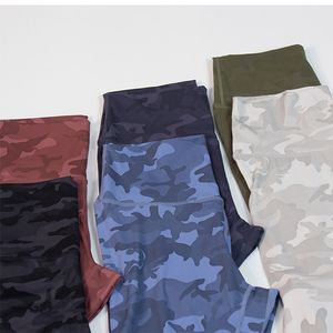 LU-001 Nowe legginsy jogi Sport spodni wyrównuj kamuflaż Kobiety na siłownię fitness High talia Rajstopy treningowe Camo miękkie nagie aktywne noszenie leggins