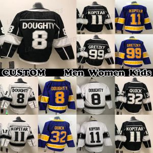 11 Maglia Anze Kopitar 8 Drew Doughty 32 Jonathan Quick 33 Viktor Arvidsson 23 Dustin Brown 99 Wayne Gretzky Personalizzato Uomo Donna Gioventù Qualsiasi Na