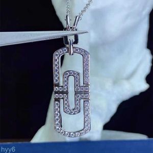 Bvlgaerri Anhänger Halsketten Baojia Paperclip 925 reines Silber mit 18 Karat Gold Voll Diamond Chinese Charakter Hollow mit Kragenkette High Edition