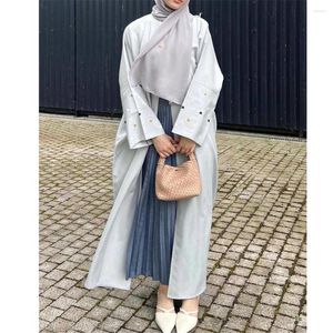 Ubranie etniczne Abaya dla muzułmańskich kobiet otwarty kardigan kimono maxi sukienka Turkish Kaftan Islamska impreza Ramadan femme arabska szata Dubai