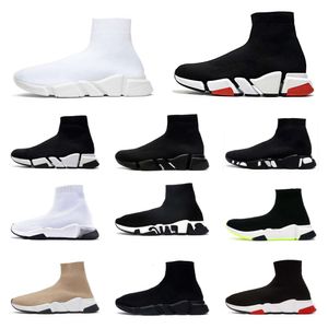 Designers Speeds 2.0 V2 Casual Shoes Platform Sneaker Men Women Tripler S Paris Socks Boots Brand Black White Blue Light Ruby Graffiti Luxury Trainers Sneakers S07