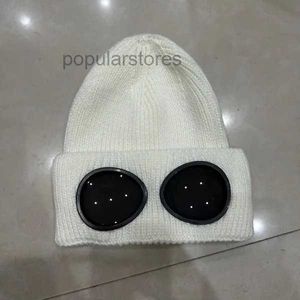 Beanie CP Caps Men's Designer Ribbed Knit Lens Hats Kvinnors extra fina Merino Wool Goggle Beanie Officiell webbplats version 9 A07M