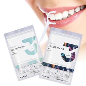 YKELIN 6001000PCS Disponibla Dental Flosscleaning Tooth Stick 75 cm Floss Pick Interdental Brush Flossser för muntlig rengöring 240106