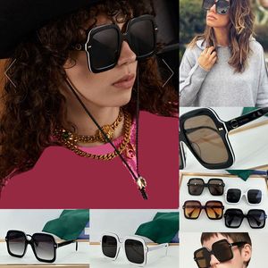 Womens Fashion Extra Large Rectangular Frame Sunglasses Designer Luxury High Quality UV400 Resistant Glasses Womens Outdoor Mirror Belt Top of the line Box