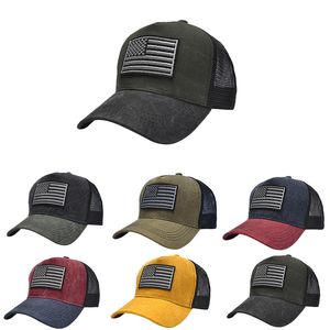 Дизайнерские шляпы Trucker Base Baseball Cap US Флаг регулируемый пластиковая сетка сетки взрослые женские мужские мужские летние изогнутое сип -хоп Солнечный козырьк Каппелло