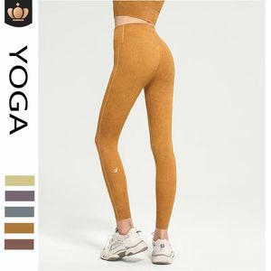 Al Align Leggings 여자 브라스 자른 바지 의상 레이디 스포츠 요가 세트 숙녀 바지 운동 피트니스 착용 여자 달리기 레깅스 체육관 슬림 맞춤 조정 바지 hsi6