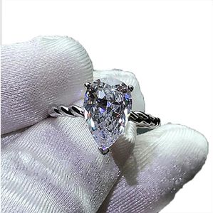 Bling Water Drop 3ct Lab Diamond Ring 925 Sterling Silver Bijou Engagement Wedding Band Rings For Women3573075