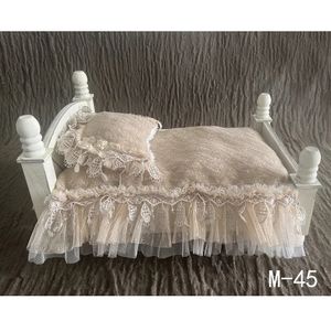 Born Pography Props Lace Retro Baby Madrass Posing Pillow Bedding For Crib Accessories Studio Shoot PO 240106