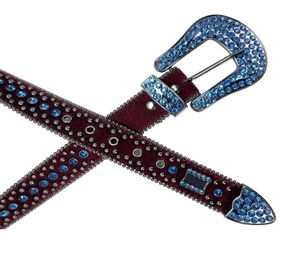 2021 Luxury Mężczyzn Pasy dla kobiet Wern Diamond Studded Belt Cowboy Bling Rhinton Belt for Kids1838911