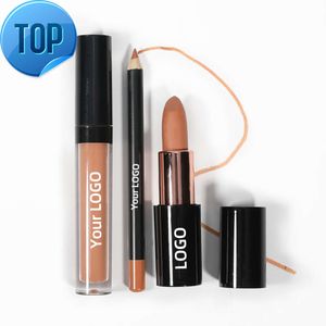 Ochain Custom Make Up Luxury Matte Lip Liner Liquid Lipstick och Matte Lipstick Set Private Label Lip Kit