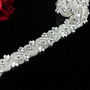 JLZXSY Rose gold Gold Silver 17715 in Handmade Wedding Bridal Applique Crystal Trimming 240106