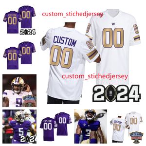 2024 Patch cukrowy John Ross Washington Husky Football Jersey Elijah Molden Trent McDuffie Jordon Miller Levi Onwuzurike Jeremiah Martin Custom Washington Jerseys