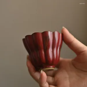 Teaware sätter klassisk kinesisk tekopp: Forbidden City Red Jingdezhen Porcelain Pink Chrysanthemum mönster