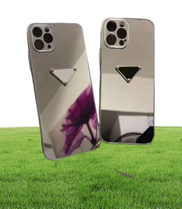 Designer Telefonfodral Mirror Surface Case for iPhone 14 Pro Max 13p 12 11 XS 8 Luxury Black Mönster Mens Phonecase stötsäker täckning6382549