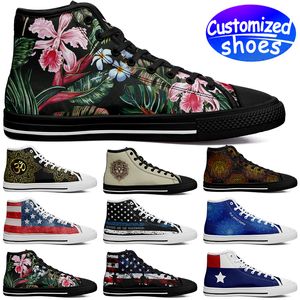 Sapatos personalizados sapatos de skate HIGH-CUT 7218 amantes da estrela sapatos diy Retro sapatos casuais homens mulheres sapatos tênis ao ar livre preto rosa a velha glória tamanho grande eur 29-49