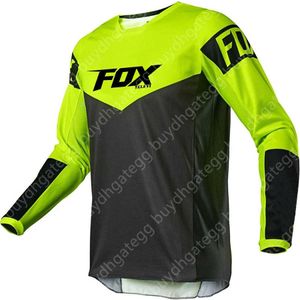 2024 패션 티셔츠 마운틴 자전거 정장 Foxx Man 's T-Shirts Teleyi Downhill Mountain MTB 셔츠 오프로드 DH 오토바이 통기성 모터 스포츠웨어 7U7F