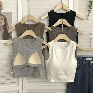 Camisoles & Tanks Vest Bras Pad Sexy One-piece Brassiere Female Tops Up With Lingerie Bra Women Chest Seamless Push Camisole Top Underwear