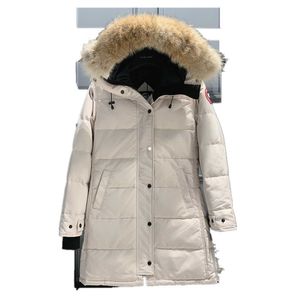 Piumino di lusso bianco piumino donna Fashion Design Piumini lunghi da donna Inverno caldo grande collo di pelliccia Piumino Designer Brand Puffer Jackets z6