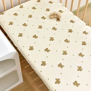 ベビーベッドの防水シートフィットベッドシート尿120CX65cm子供リネン生まれのアクセサリーElinfant Bedding Set 240106