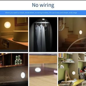 Luce notturna a LED con sensore di movimento 1pc, luce ricaricabile tramite USB, per camera da letto, cucina, armadietto, luce per armadio wireless