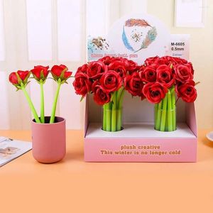 Adorable Rose Shape Pen 0.5mm Writing Smoothly Dancing Flower Stationery Creative Award Gifts Fashion Signing Pencil